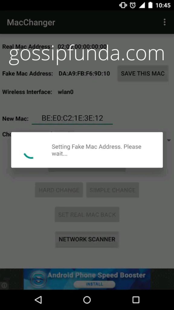  set a fake MAC address