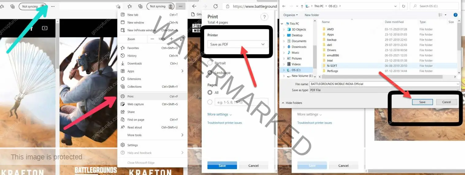 How to save a webpage as a pdf in Microsoft edge
