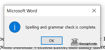 spelling and grammar check is complete