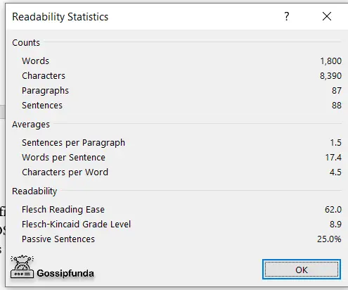  Readability Statistics