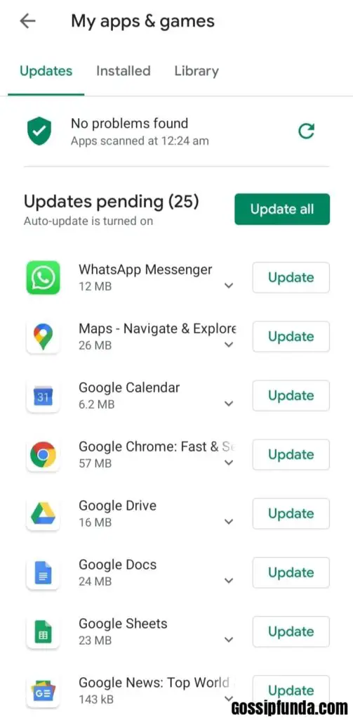 Tap on the one named Updates