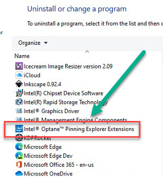 Intel Optane memory pinning