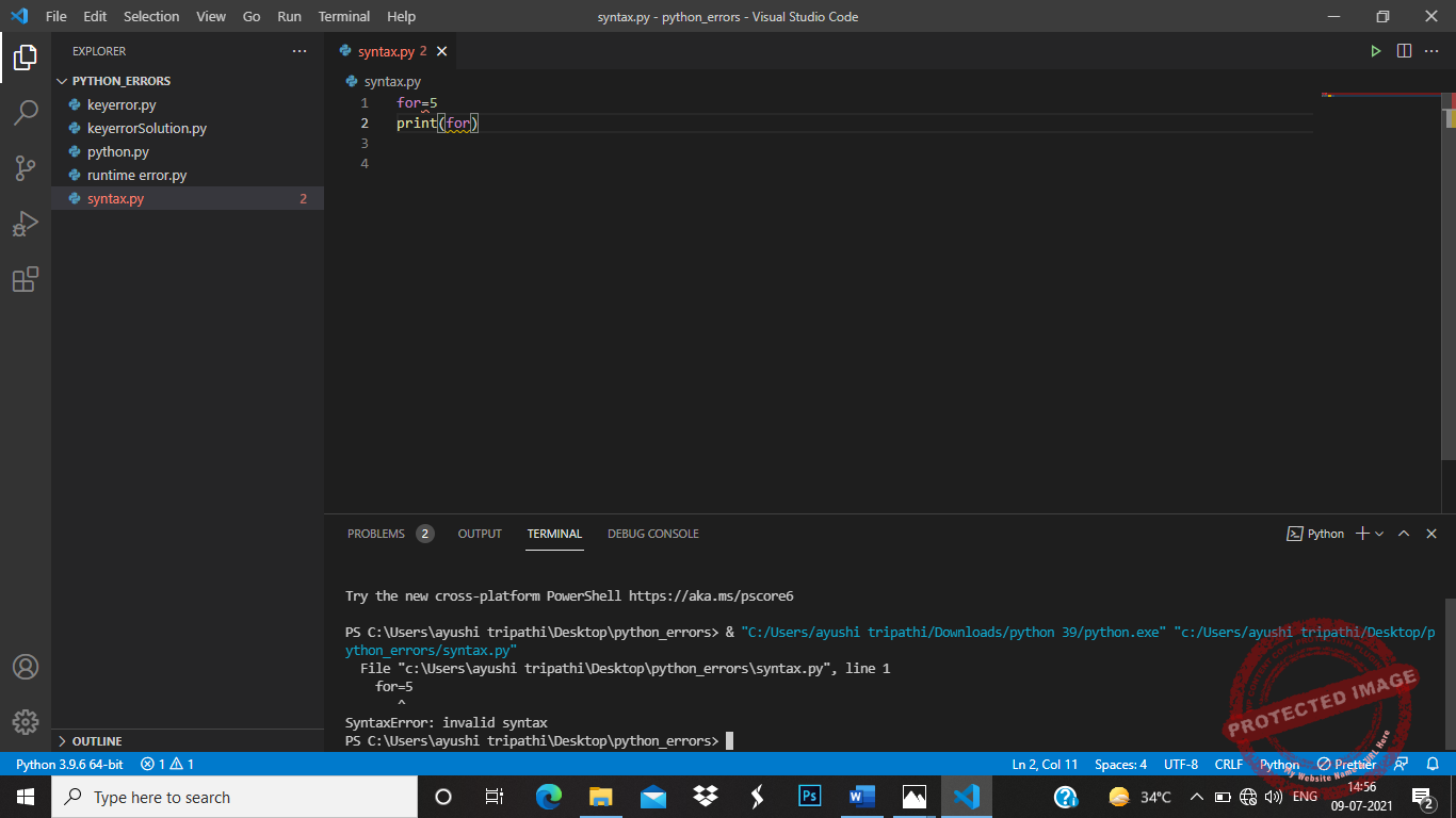 Syntax error python - Gossipfunda