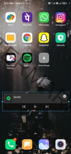 How can I change the size of any widget on my home screen?