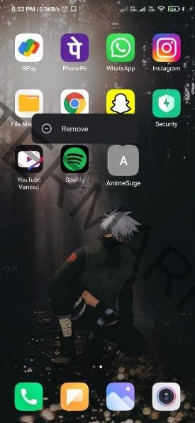 How can I remove any widget from my home screen?