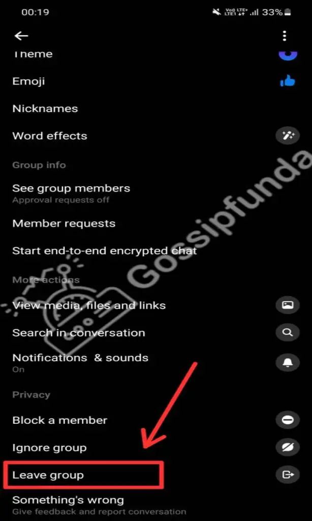 How to remove yourself from a group text android From Facebook Messenger