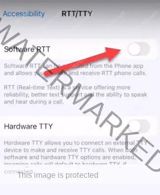 How to turn off rtt on iPhone