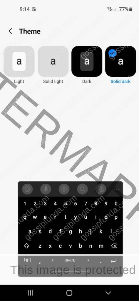 Samsung Keyboard theme solid dark