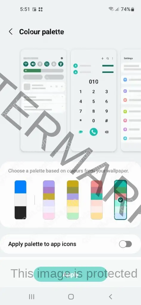 Color pallet to change keyboard color