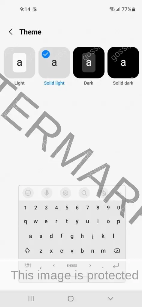 Samsung keyboard solid light theme
