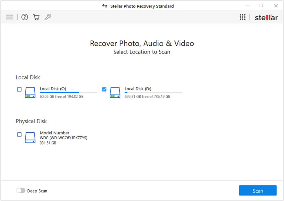 Launch Stellar Photo Recovery software