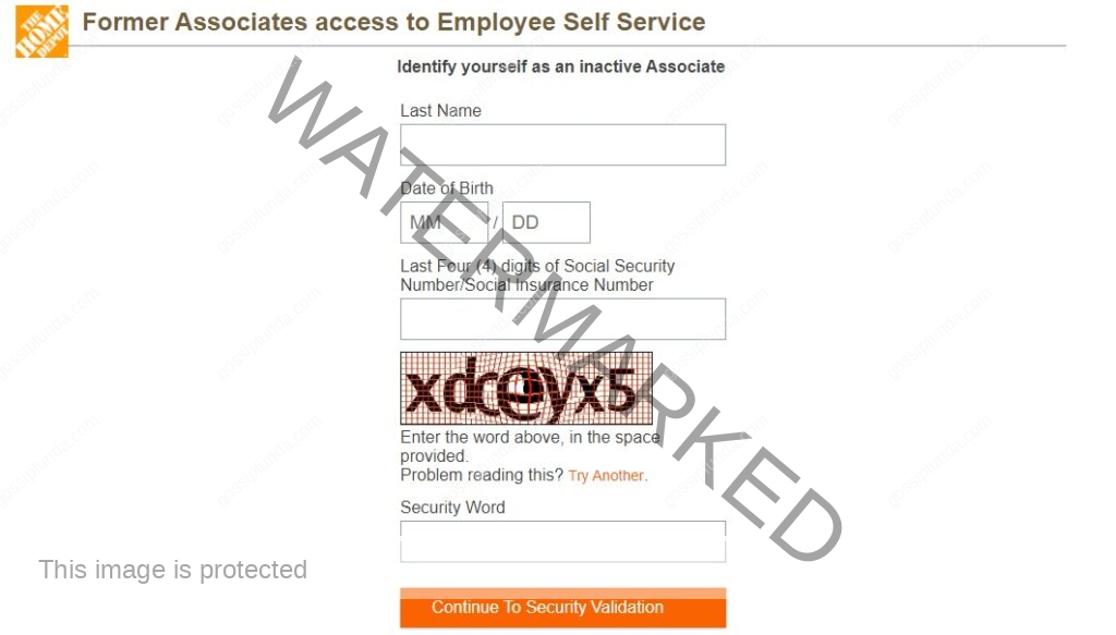 The login procedure for the former associates