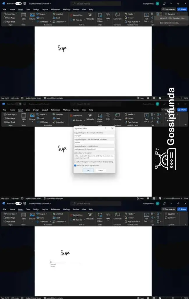 How to draw a signature in Word 