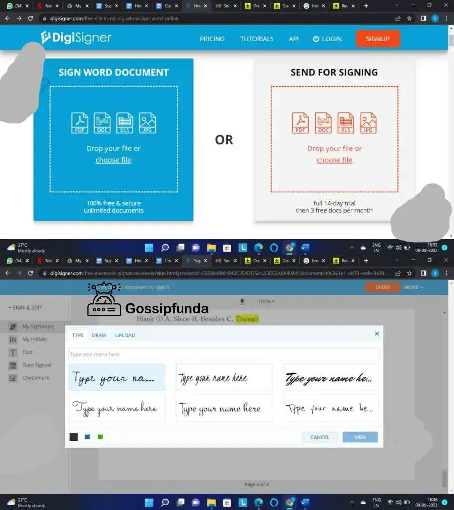 How to draw a signature in Word Using online applications to sign
