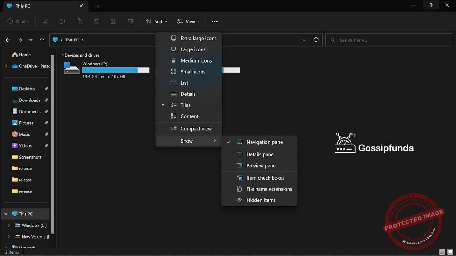 File explorer sidebar missing