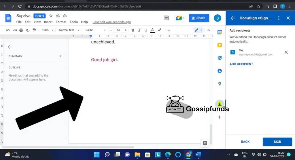 google doc screen