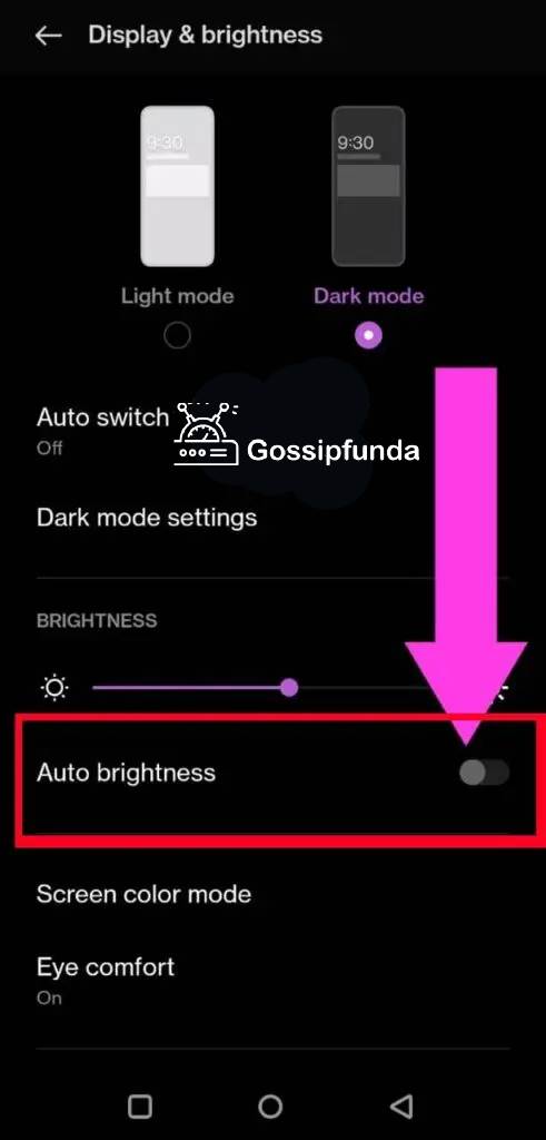 Auto brightness