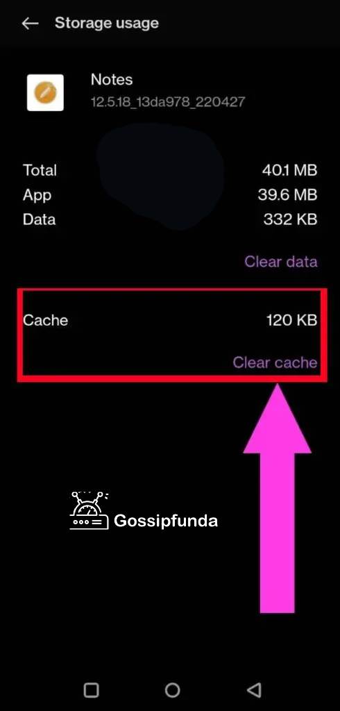 Clear cache