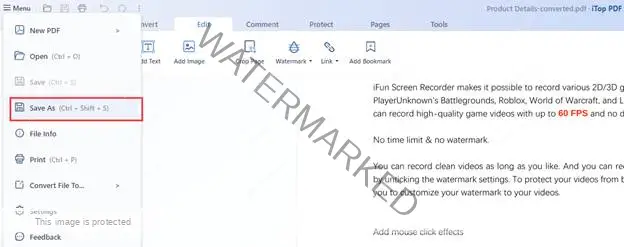 Use iTop PDF to edit PDF files