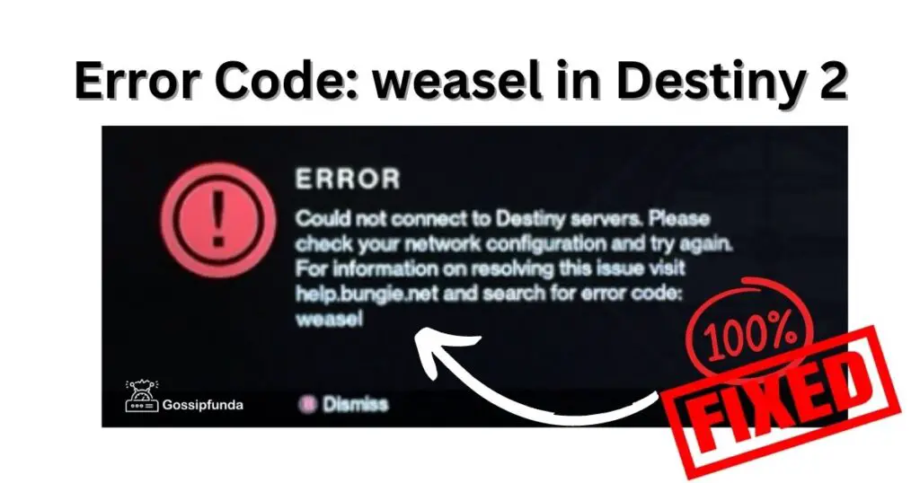 Error Code weasel Destiny 2