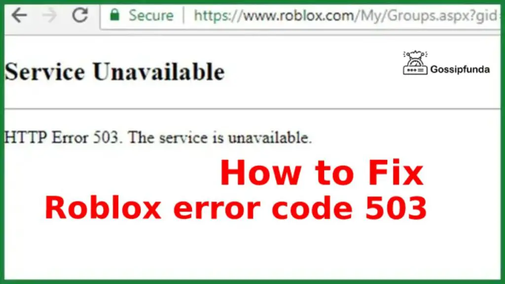 Roblox error code 503