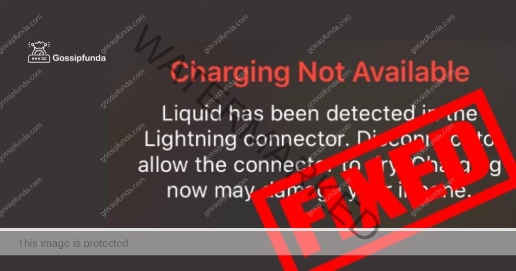 liquid detected in the lightning connector