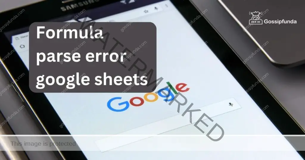 formula parse error google sheets