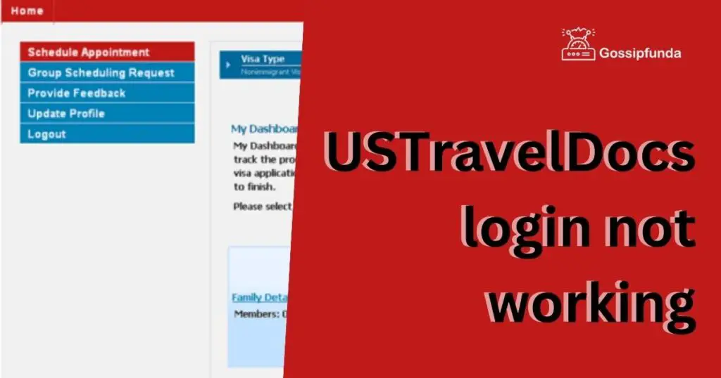 USTravelDocs login not working