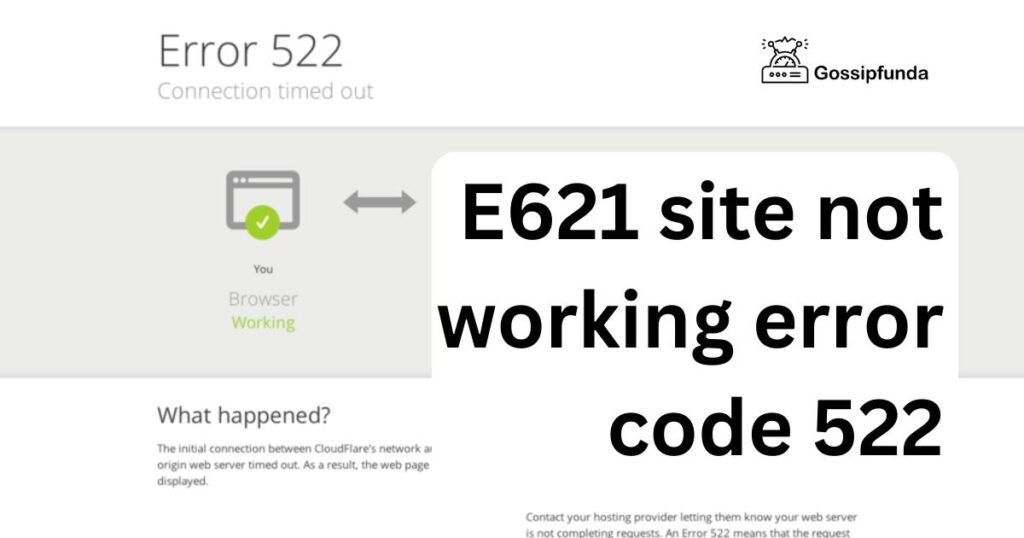 E621 site not working error code 522