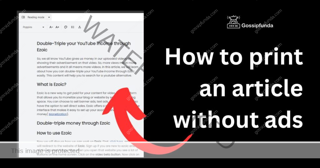 How to print an article without ads