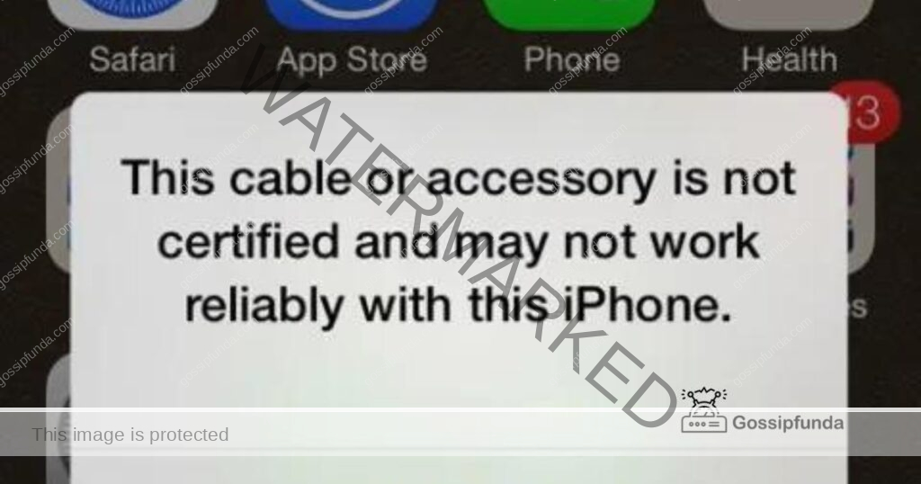This cable or accessory is not certified and may not work