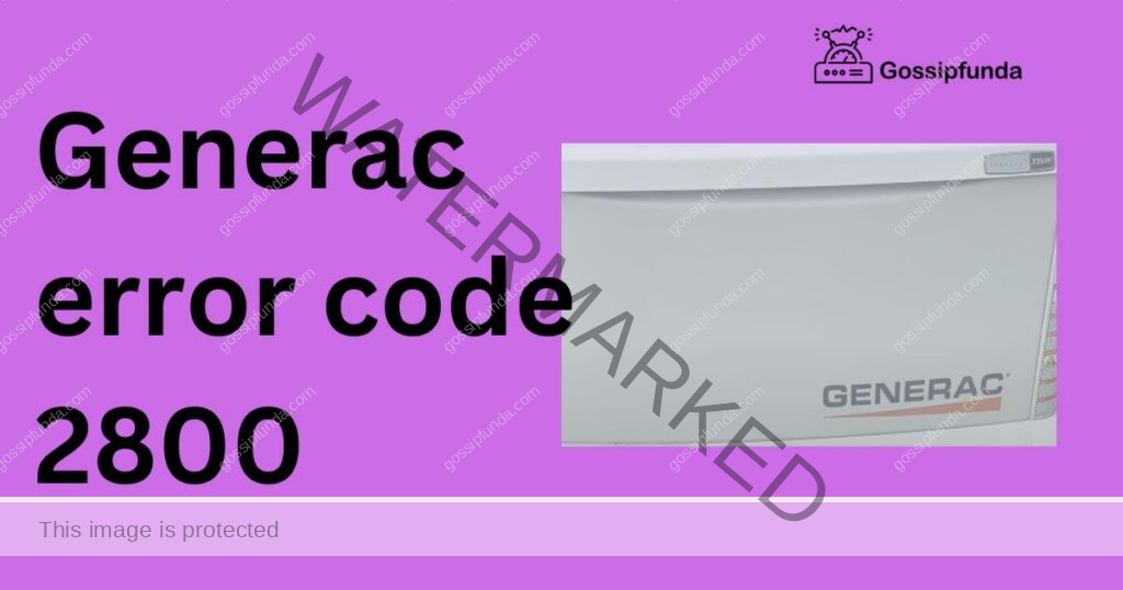 Generac error code 2800