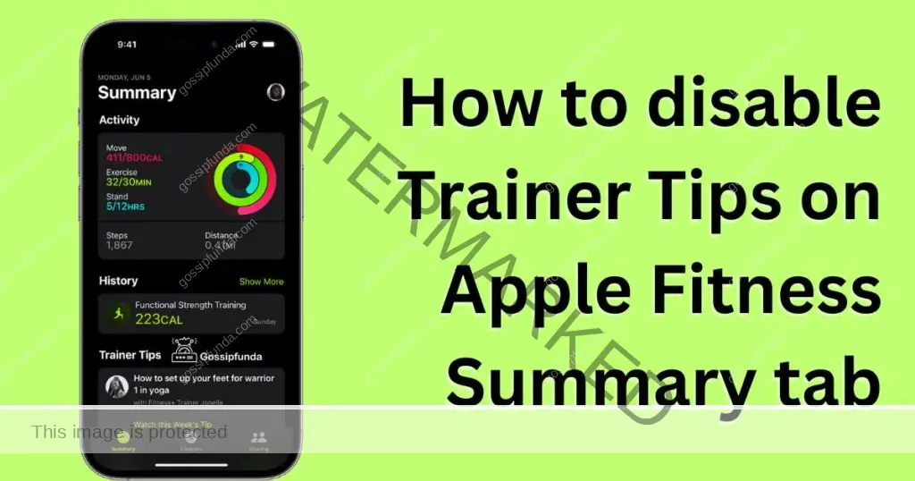 How to disable Trainer Tips on Apple Fitness Summary tab