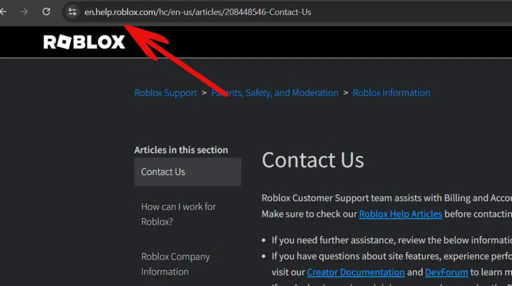 Contacting Roblox Support