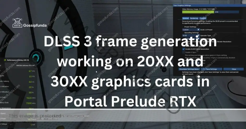 DLSS 3 frame generation working on 20XX and 30XX graphics cards in Portal Prelude RTX