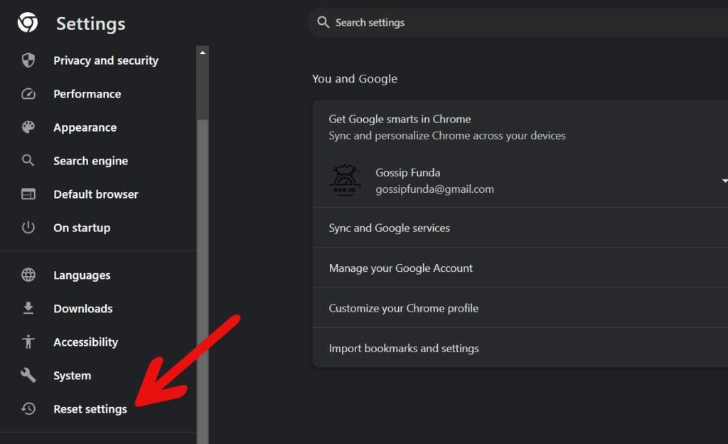 Reset Browser Settings