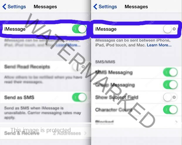 Turn Off and On iMessage