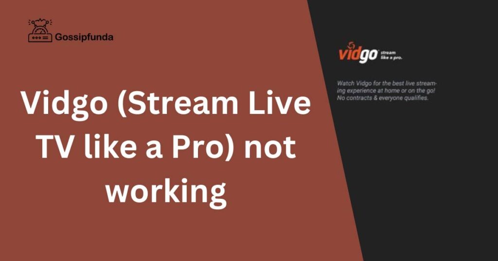 Vidgo (Stream Live TV like a Pro) not working