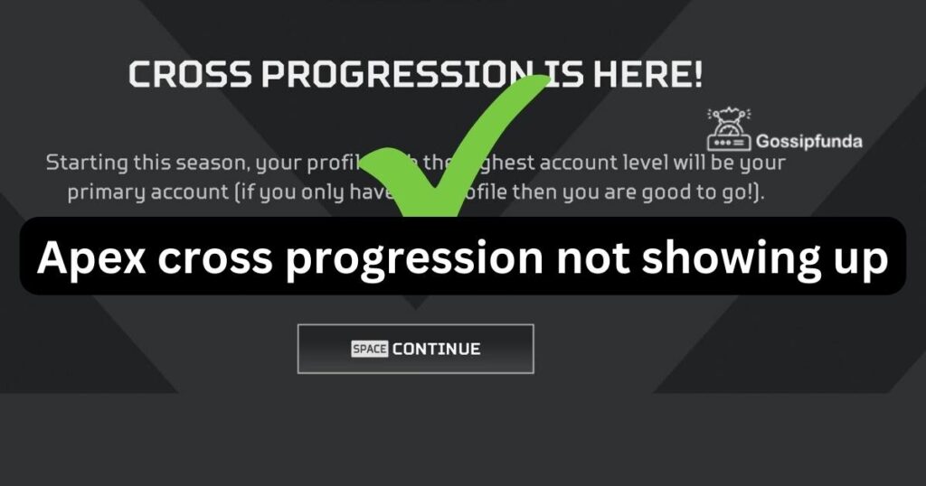 Apex cross progression not showing up