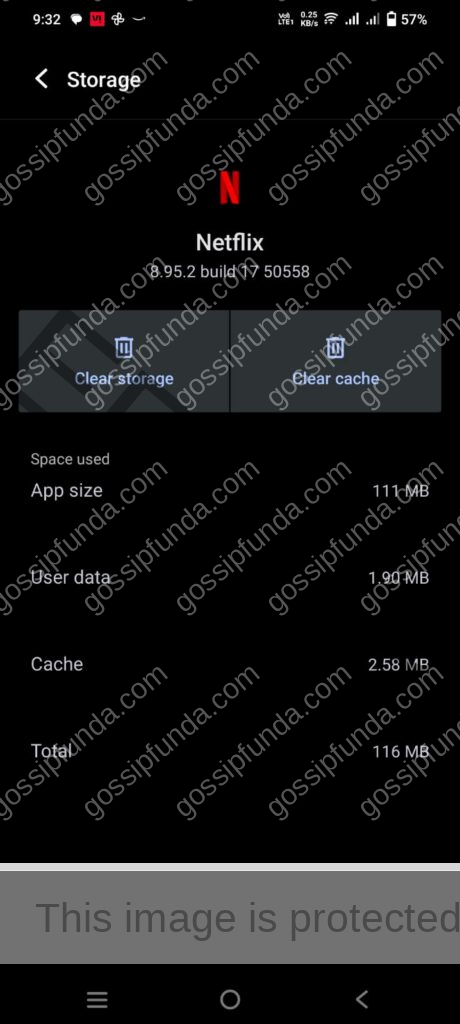 Clear Cache and Cookies of Netflix App