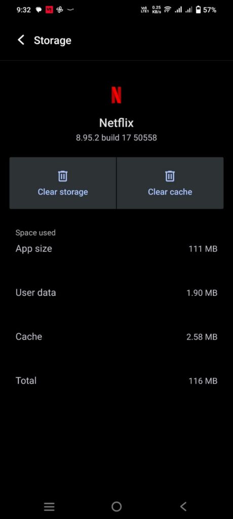 Clear Cache and Cookies of Netflix App