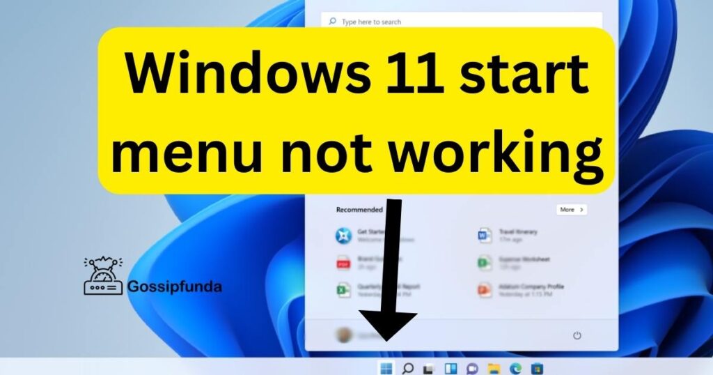 Windows 11 start menu not working