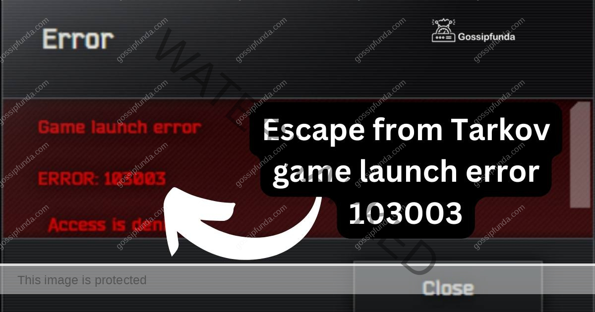 Escape from Tarkov game launch error 103003 Gossipfunda